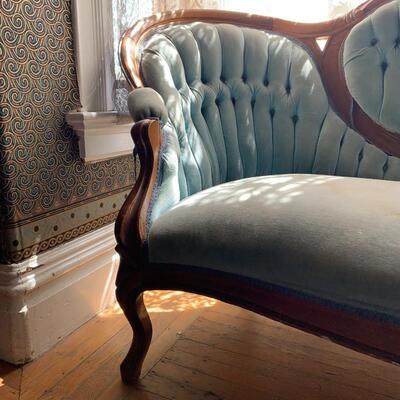 Blue Victorian Sofa