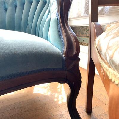 Blue Victorian Sofa