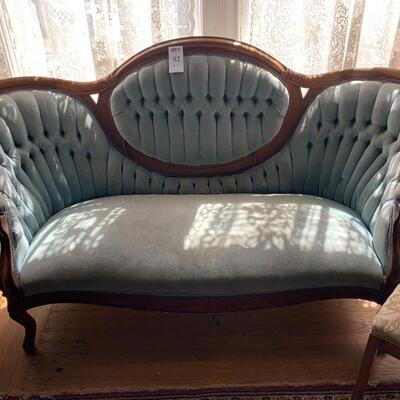 Blue Victorian Sofa