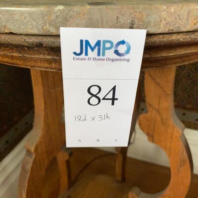 Eastlake Round Lamp Table with Stone Top