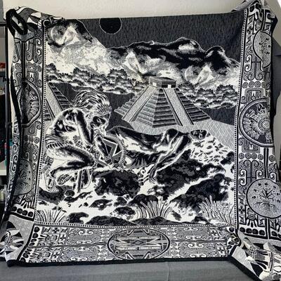 #132 Black & White Myan Blanket