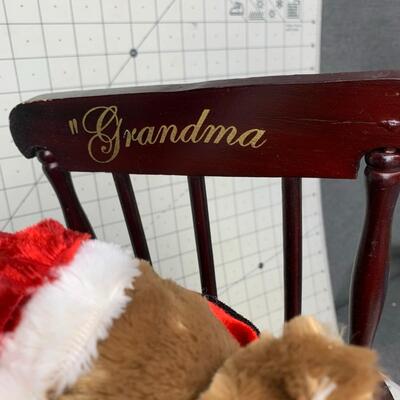 #166 Christmas Reindeer Rocking Grandma