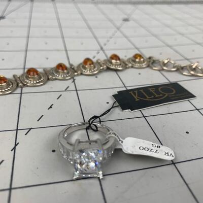 #257 Bracelet & Size 5 Ring Simulated Diamond
