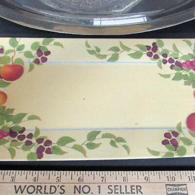 3 Large Serving Trays, Plastic and Metal
