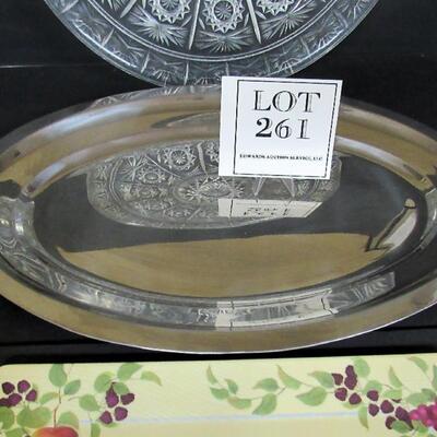3 Large Serving Trays, Plastic and Metal