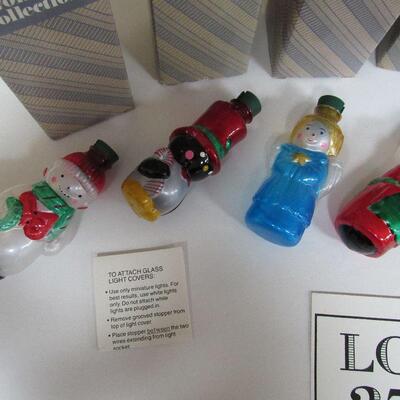 Older Avon Glass Christmas Light Covers, Different Shapes
