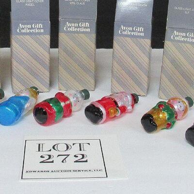 Older Avon Glass Christmas Light Covers, Different Shapes