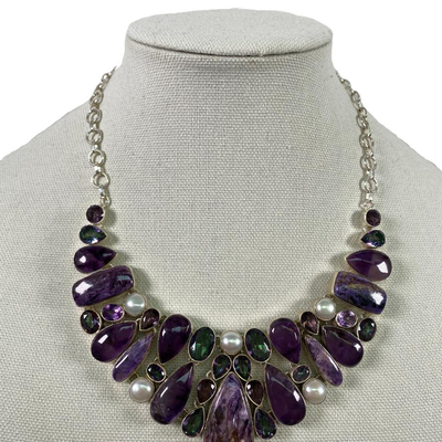 Sterling Chunky Amethyst Necklace