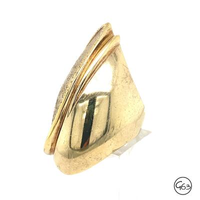 JCM Italy Sterling Gold Tone Domed Ring, Size 8