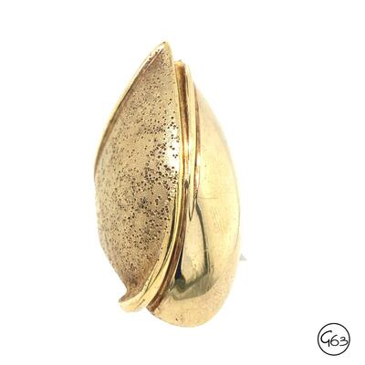 JCM Italy Sterling Gold Tone Domed Ring, Size 8