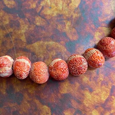 Sponge Coral Bead Choker