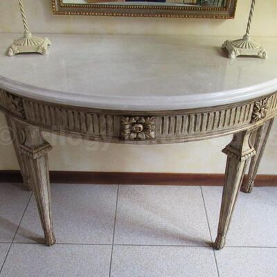 Marble top demilune