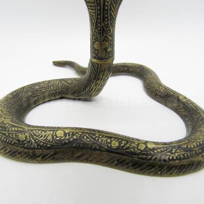 Brass Cobra-form Candlestick