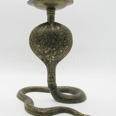 Brass Cobra-form Candlestick