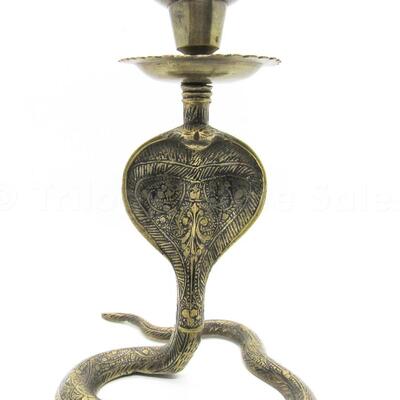 Brass Cobra-form Candlestick