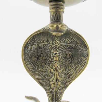 Brass Cobra-form Candlestick
