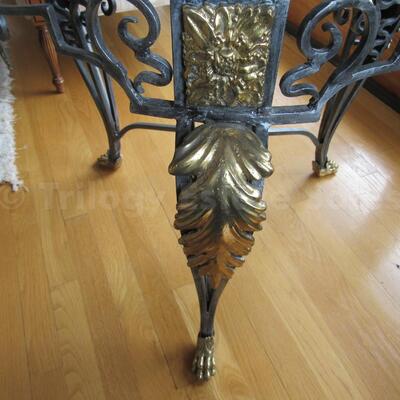 Marble and metal round endtable