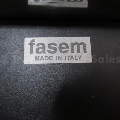 Set of Eight Black Leather Fasem Dining Chairs, Italy