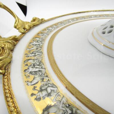 Lâ€™Ã‰toile porcelain Limoges footed pierced compote