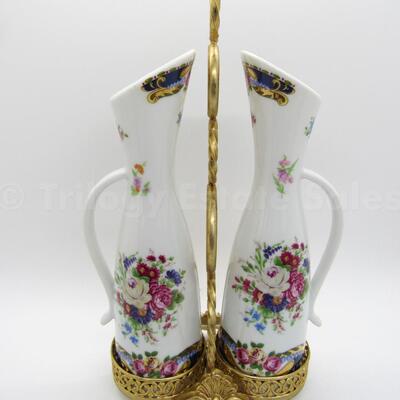 Vizavi porcelain limoges olio and aceto ewers