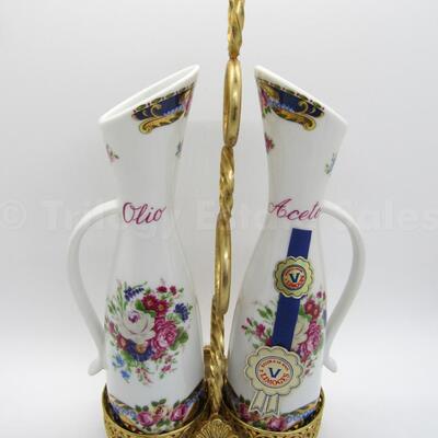 Vizavi porcelain limoges olio and aceto ewers