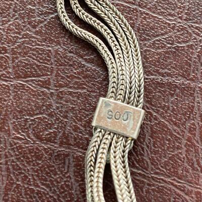 900 Standard Silver Bracelet with carnelian cabochon, Persian .740 ozt