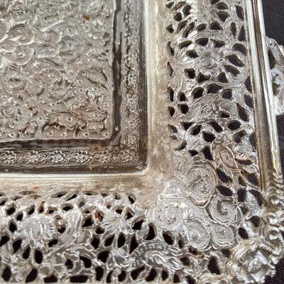 Persian 900 standard silver footed tray
