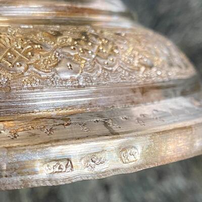 Large footed Persian silver bowl