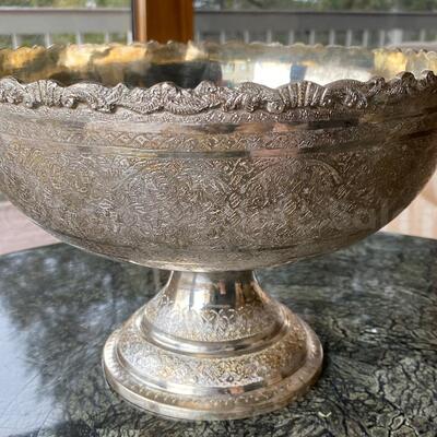 Large footed Persian silver bowl