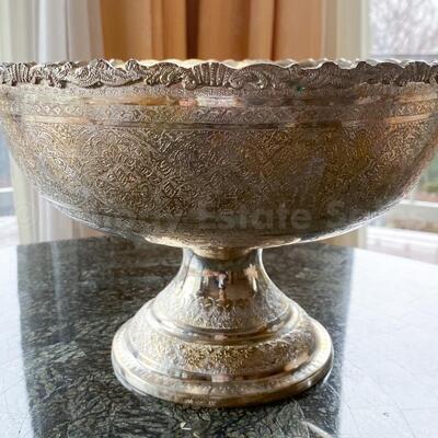 Large footed Persian silver bowl