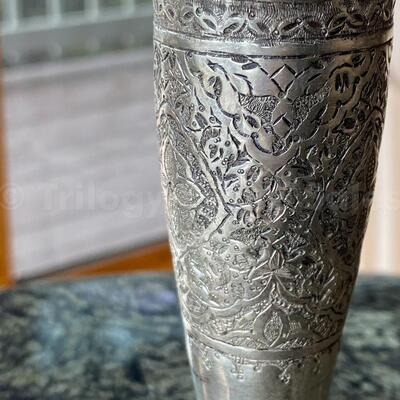 Hand Chased Persian 84 Silver Candlesticks