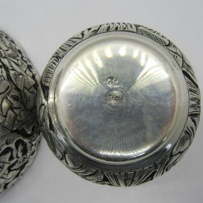 Two sizes of Persian matching footed 84 silver bowls