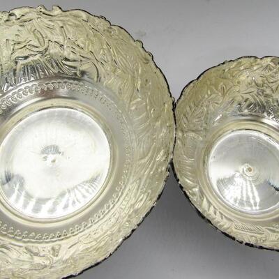 Two sizes of Persian matching footed 84 silver bowls