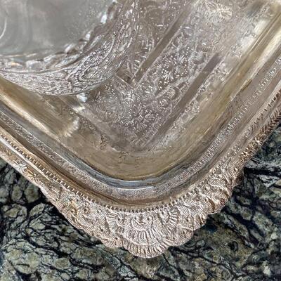Persian silver tea set and tray