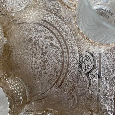 Persian silver tea set and tray