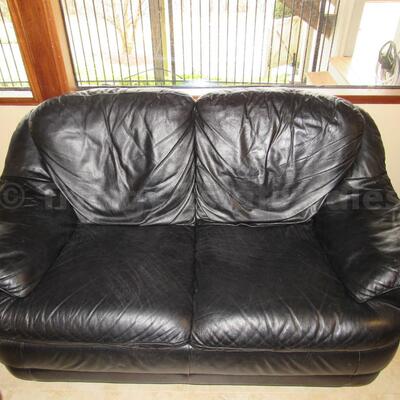 Leather loveseat