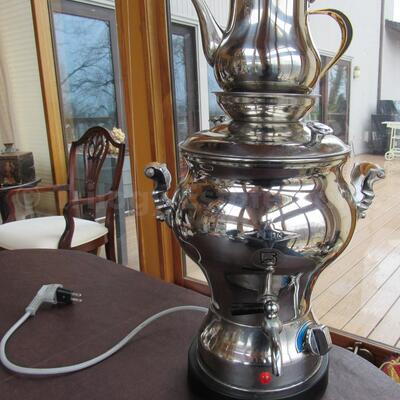Large stainless steel Turkish Teapot.