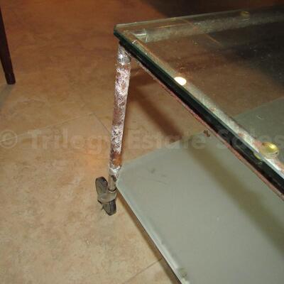 square contemporary coffee table on castors