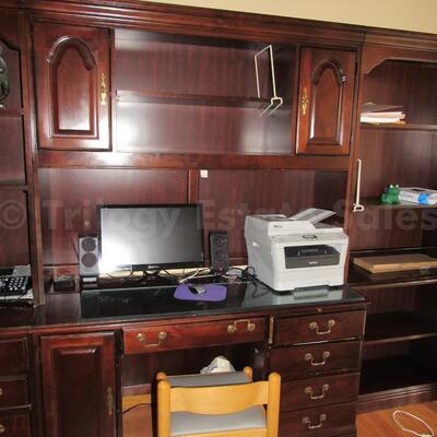 Office bookcases and desk set