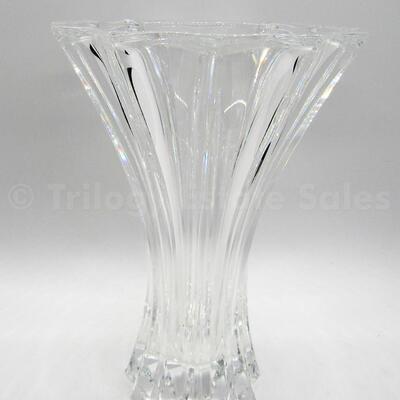 Crystal fluted flared vase
