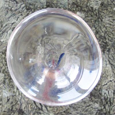 Pink and blue long neck hand blown glass vase