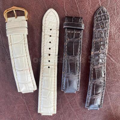 Two Cartier leather watch bands