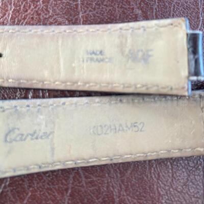 Two Cartier leather watch bands