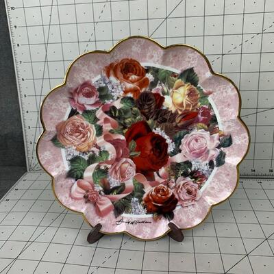 #331 Victorian Rose Bouquet Limited Edition Fine Porcelain Plate