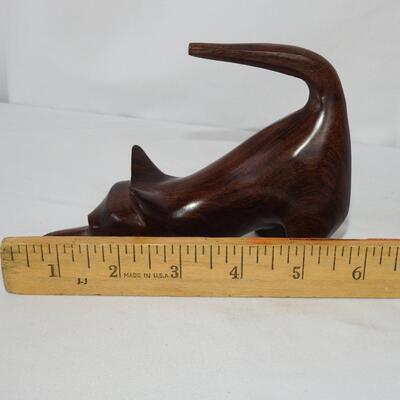 Miniature Carved Wood Cat