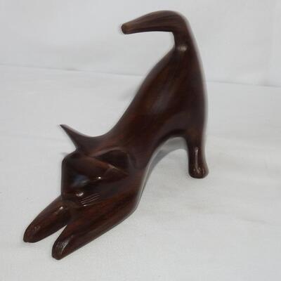 Miniature Carved Wood Cat