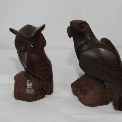 Wood Carvings Eagle and Owl