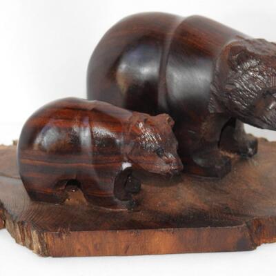 Miniature Carved Grizzly Bears
