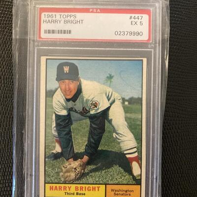1961 TOPPS #447 Harry Bright PSA Graded EX 5