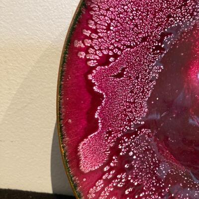 Mid Century Enamel on Copper 9.5â€ Plate